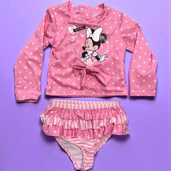 Disney Other - 🎀 Disney Pink Minnie Mouse Kids Swim Bikini